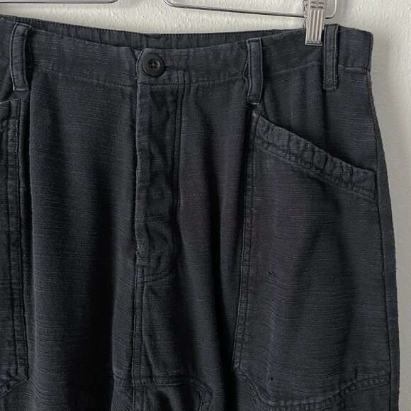 Free People Bay To Breakers Pants Size S Black Barrel Harem Baggy Cargo - Picture 6 of 16